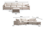 Canapé JULIA Modulable Velours Blanc 4+1 Pouf