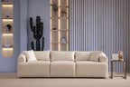 Canapé MILA Modulable Velours Blanc Cassé