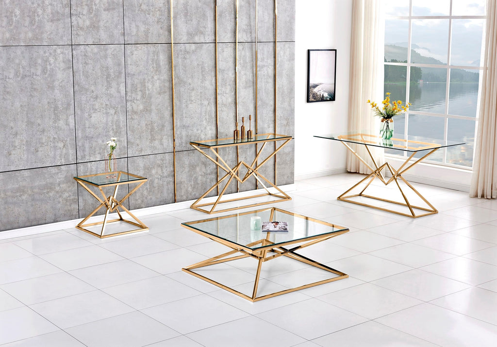 CONSOLE PYRAMIDE GOLD TRANSPARENT
