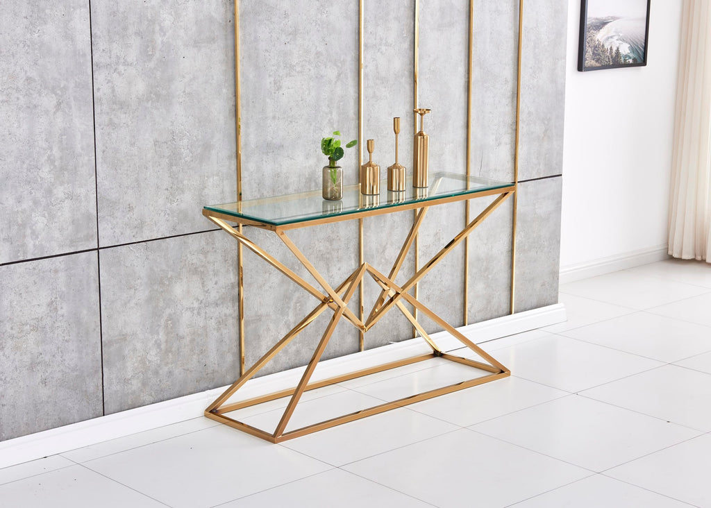 CONSOLE PYRAMIDE GOLD TRANSPARENT