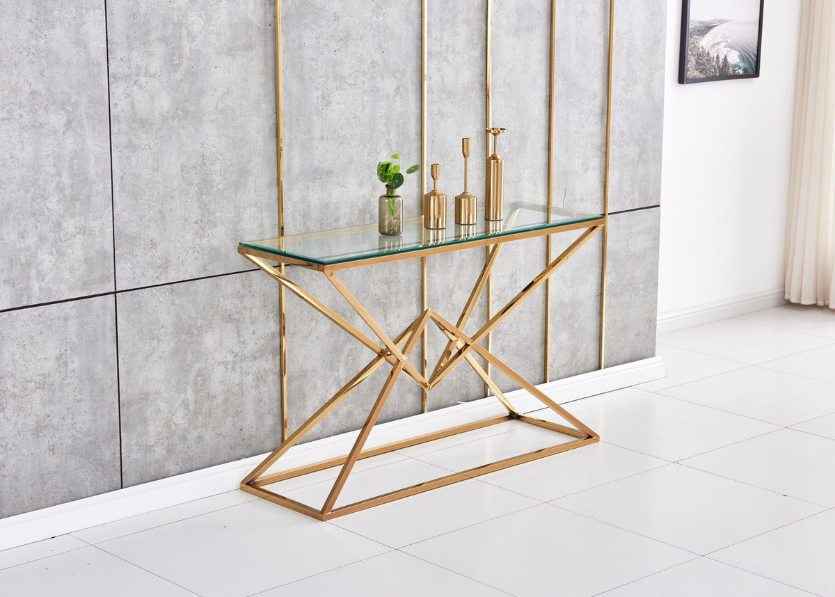 CONSOLE PYRAMIDE GOLD TRANSPARENT