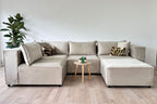 Canapé Elégance Velours Modulable 4+1 Pouf