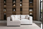 Canapé Azra Modulable Velours Blanc cassé