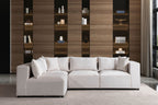Canapé Azra Modulable Velours Blanc cassé
