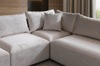 Canapé Azra Modulable Velours Blanc cassé