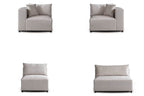 Canapé Azra Modulable Velours Blanc cassé