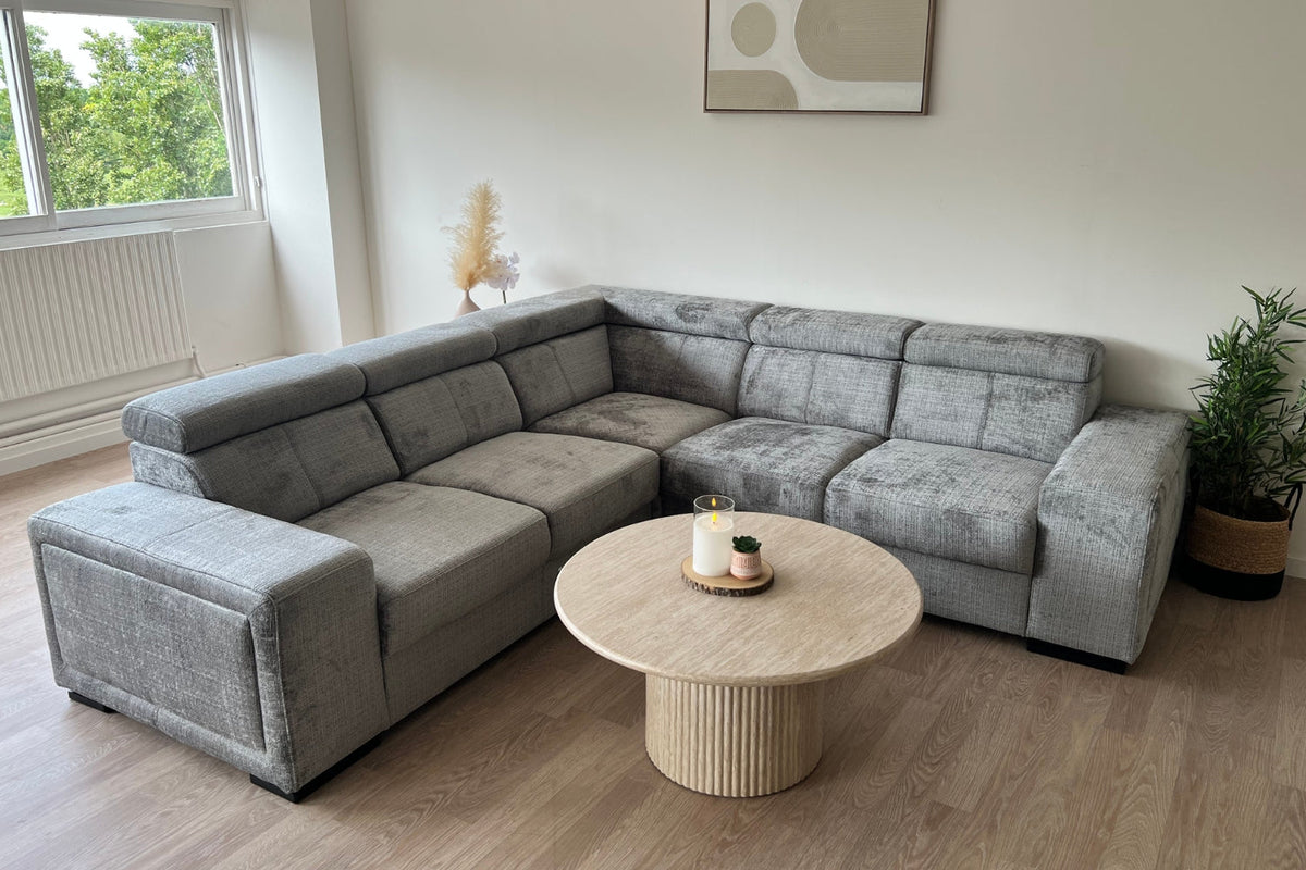 Canapé Karola Convertible Tissu Marbella Gris Anthracite