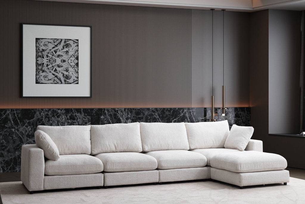 Canapé Julia Modulable Chenille  4+1 Pouf