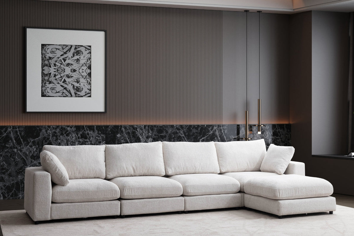 Canapé Julia Modulable Chenille  4+1 Pouf