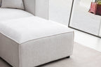 Canapé Elégance Chenille Modulable Blanc cassé 4+1 Pouf