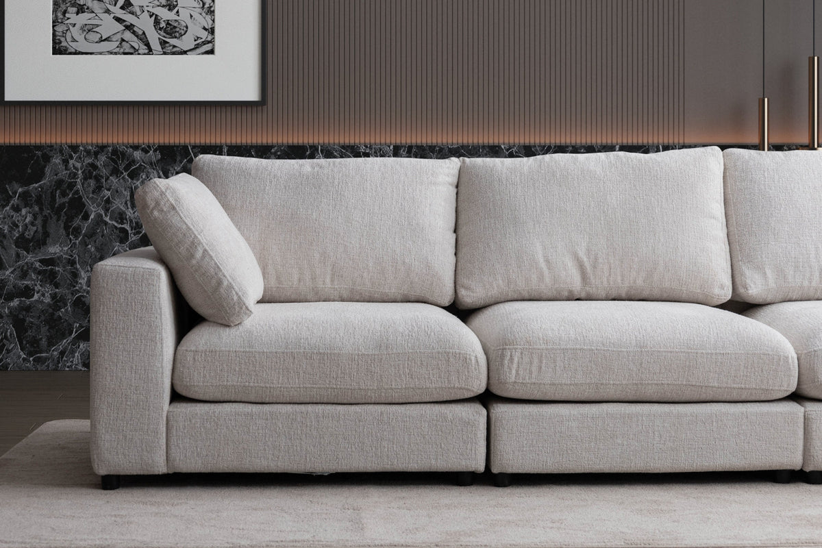 Canapé Julia Modulable Chenille  4+1 Pouf