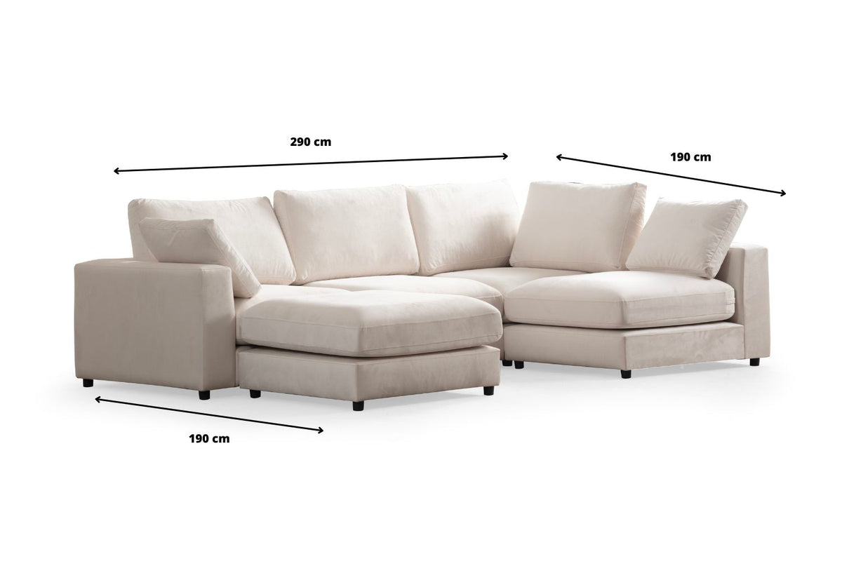 Canapé Julia Modulable Chenille  4+1 Pouf