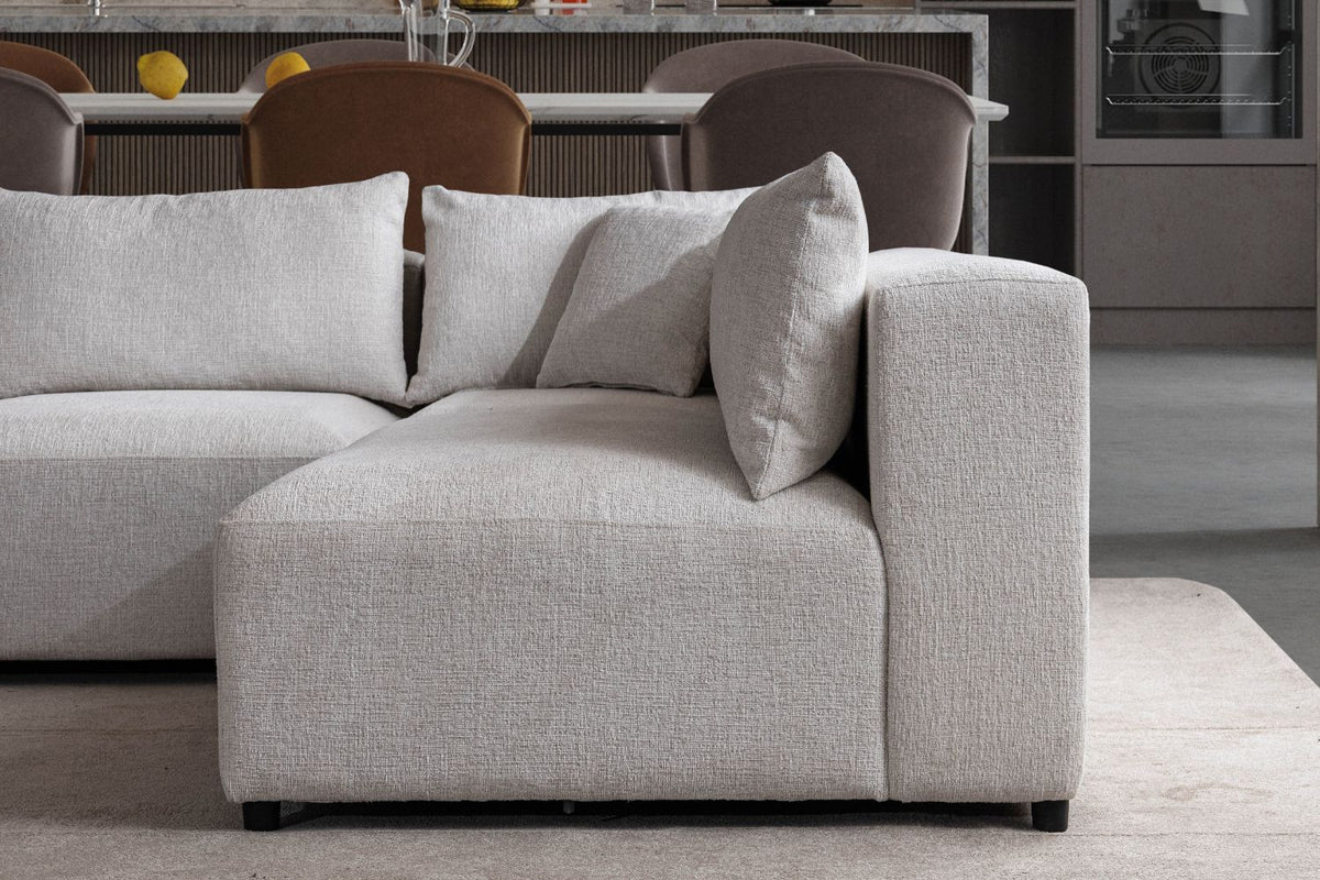 Canapé Azra Modulable Chenille Blanc cassé
