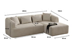 Canapé d'Angle Ela Velours Beige