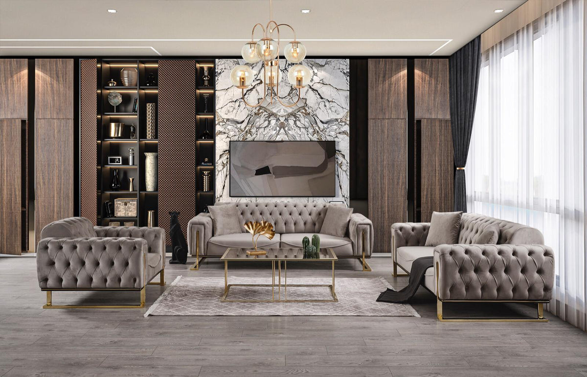 MILANO - Ensemble Canapés 3+2+1 places en velours