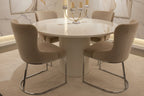 Table Jasper en bois mélaminé blanc