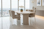 TABLE A MANGER ORGANIC TRAVERTIN