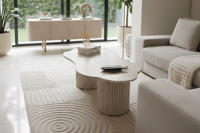 TABLE BASSE ORGANIC TRAVERTIN