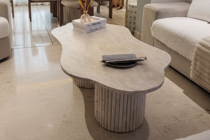 TABLE BASSE ORGANIC TRAVERTIN