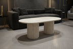 TABLE BASSE OVALE TRAVERTIN