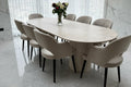 TABLE A MANGER OVALE TRAVERTIN